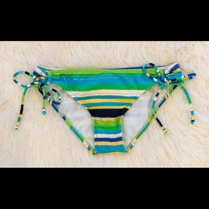 Island Soul striped bikini bottoms S EUC
